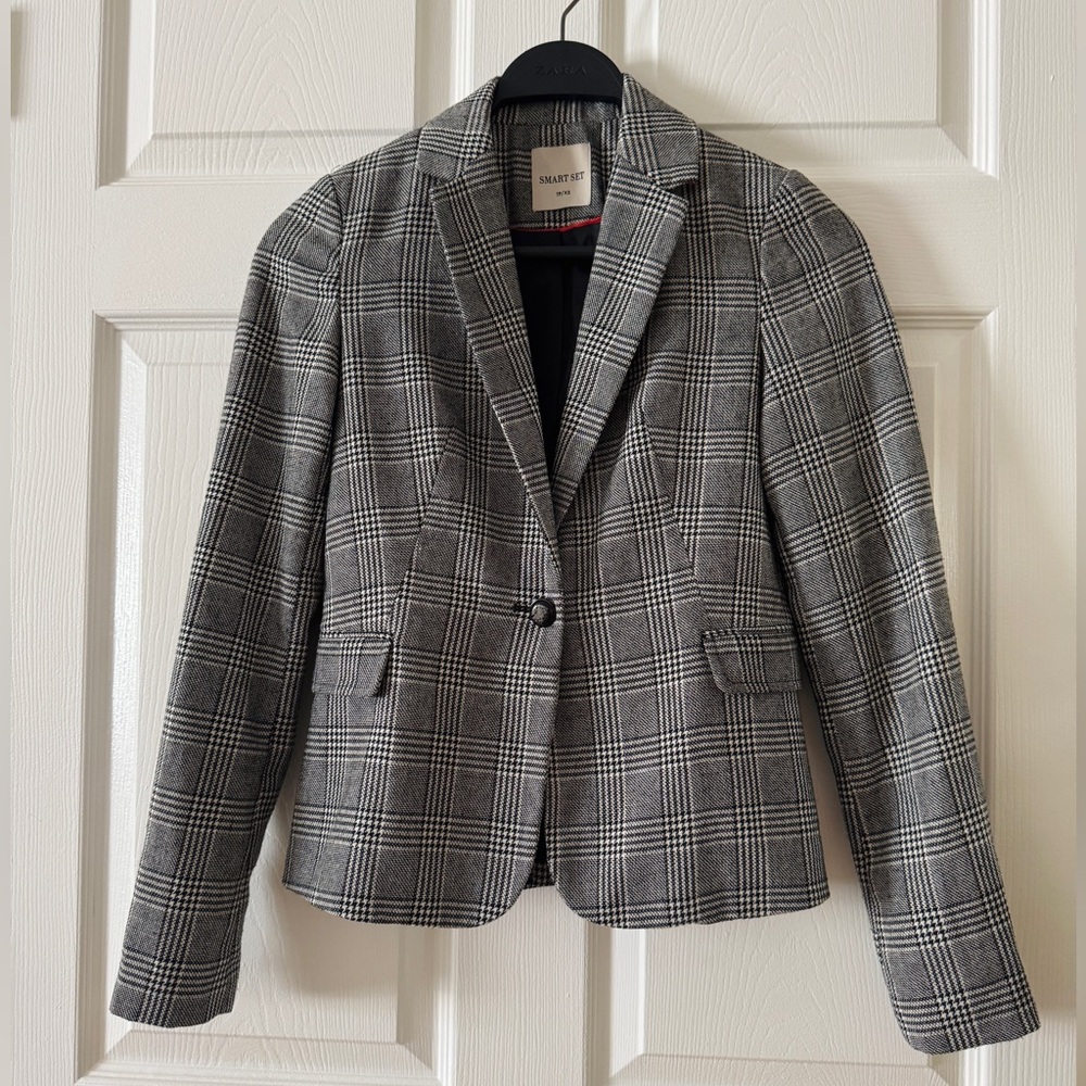 Smart Set Houndstooth Blazer Classic Tailored Design